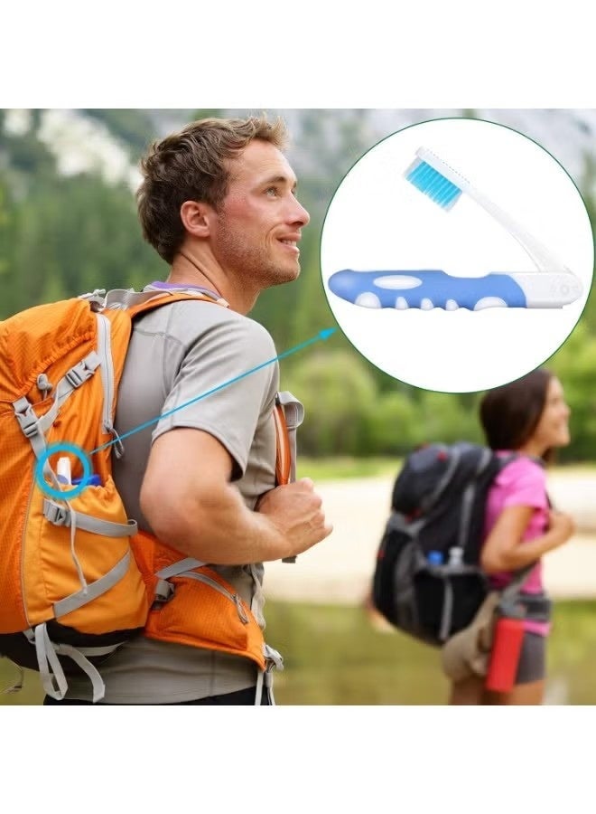 4 Pack Foldable Travel Toothbrushes, Portable Toothbrush Kit, Collapsible Toothbrush with Charcoal Bristles, Soft Toothbrush for Camping Hiking Travel, Compact Oral Care Essentials for Men Women Kids - Image 5